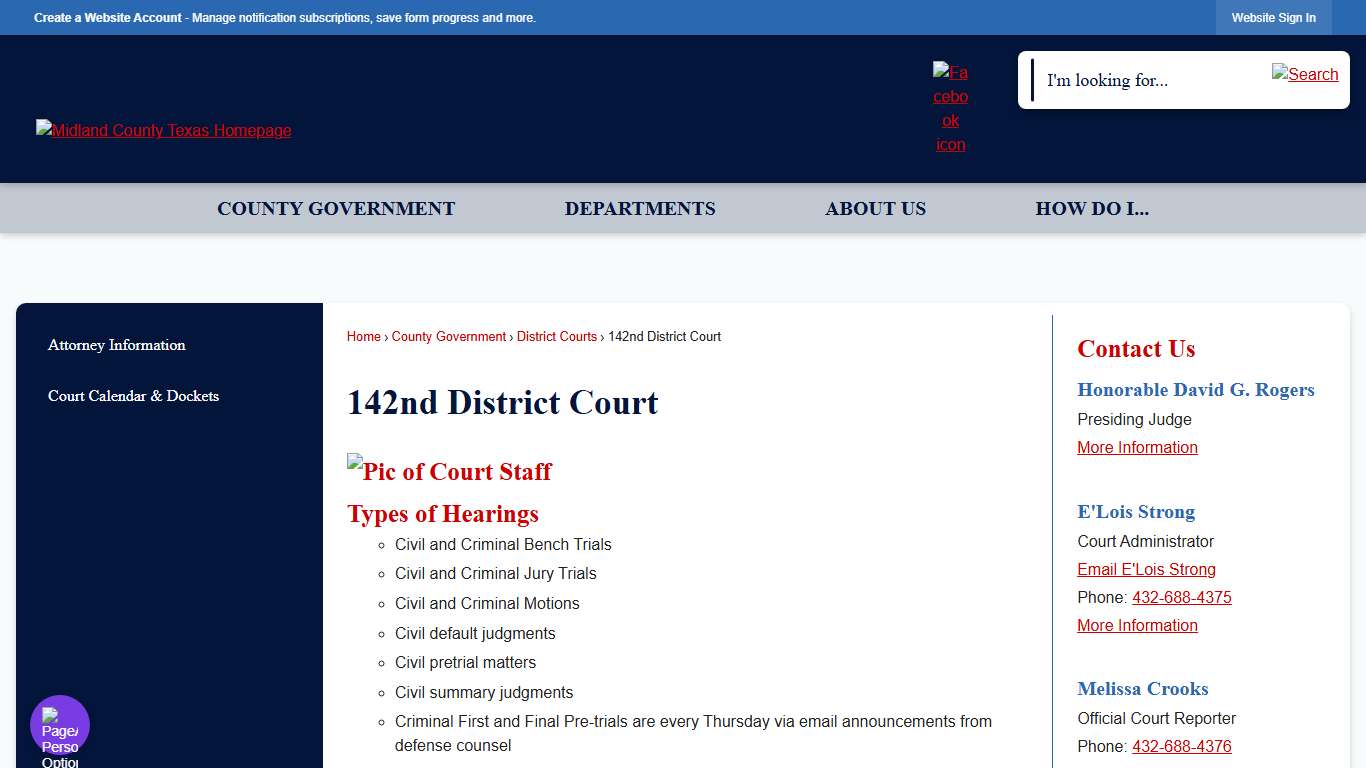 142nd District Court Midland County, TX